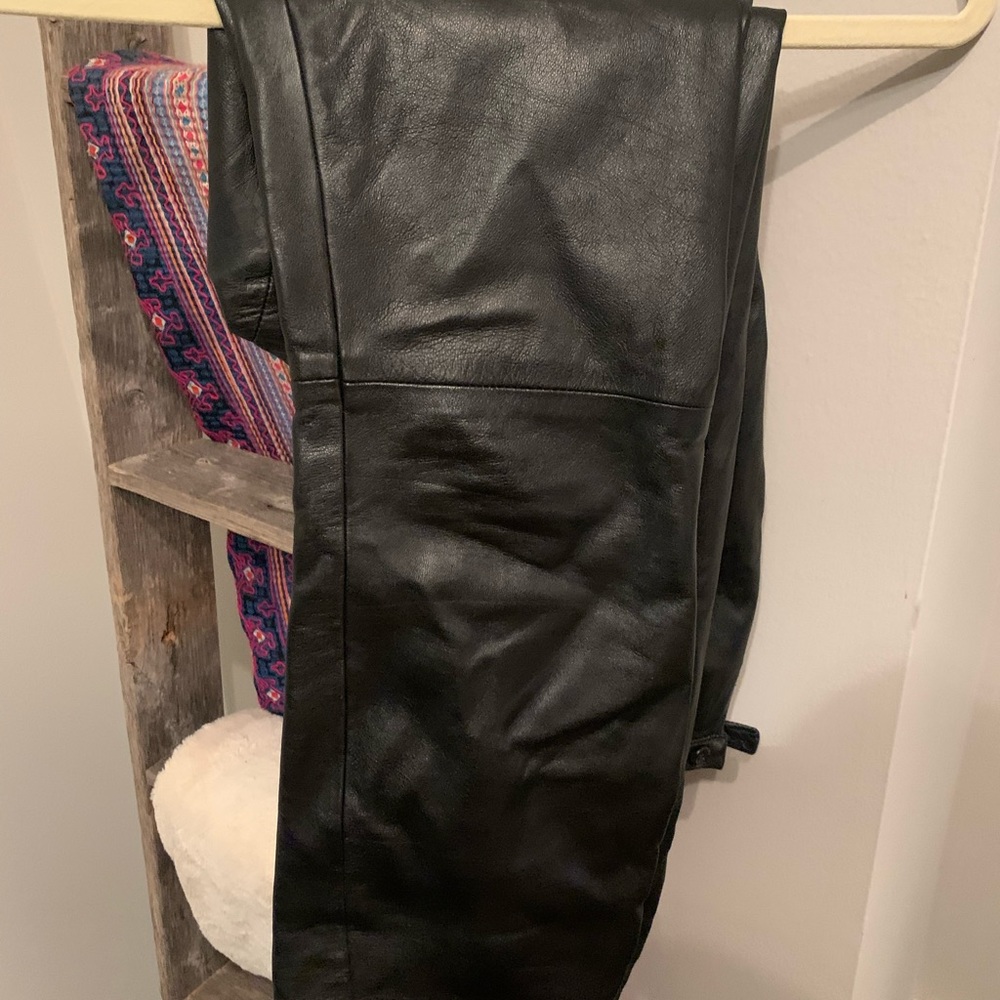 GENUINE LEATHER VINTAGE TROUSERS, SIZE S - Picture 2 of 2